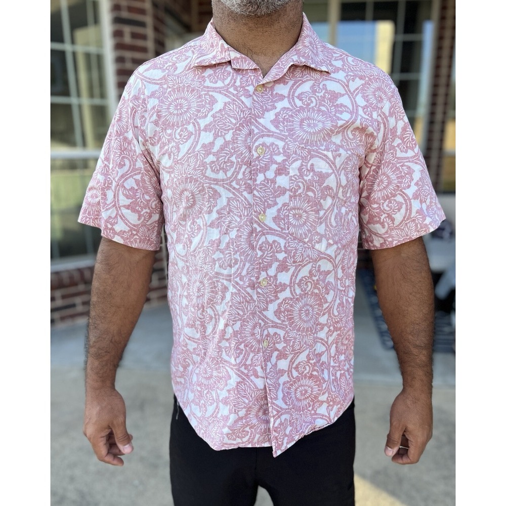 RARE Vintage Abercrombie & Fitch Button Up Shirt Floral Size M Reverse Print